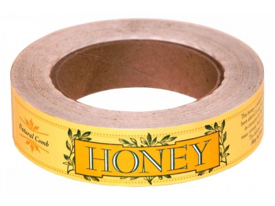 Лента-наклейка для упаковки сотового меда (скрепляет верхнюю и нижнюю крышки).